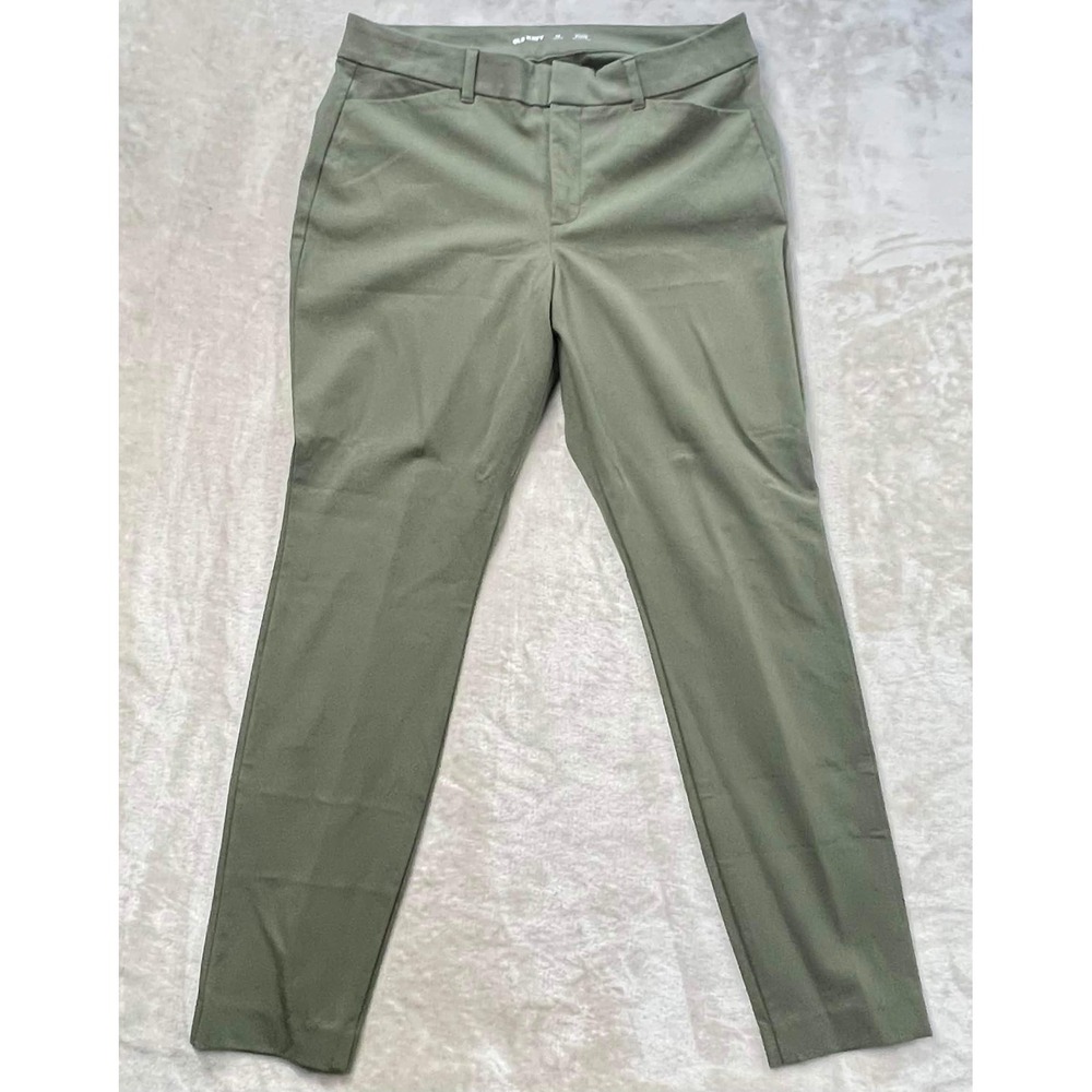 EUC Old Navy High-Rise Pixie Never-Fade Pants Olive Green Size 12 Petite Ankle